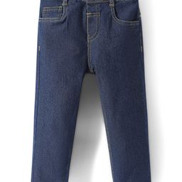 Babyhug Full Length Washed Denim Jeans With Stretch - Navy Blue-picture-5