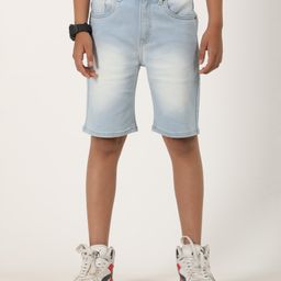 Zion Denim Washed Shorts - Light Blue-image-16