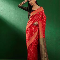 SHADOW & SAINING Woven Design Zari Silk Blend Banarasi Saree-picture-25