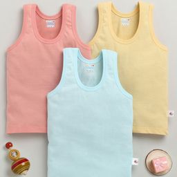 BUMZEE Infant Boys Pack Of 3 Cotton Basic Vests-56