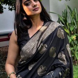 CANBIA Woven Design Zari Silk Blend Banarasi Saree-image-92