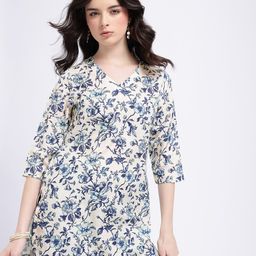Anouk Rustic Indie Floral Printed V-Neck Kurti-picture-11