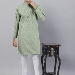 SG LEMAN Men Textured Embroidered Kurta with Pyjama-picture-44