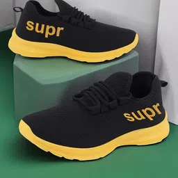 Spotwalk Men Textured Round Toe Lace Ups Lightweight Sneakers-picture-23
