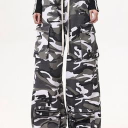 DressBerry Women Camouflage Printed Cargos Trousers-image-12