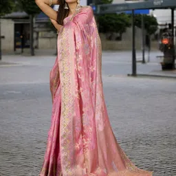 KIMISHA Woven Design Zari Organza Banarasi Saree-image-53