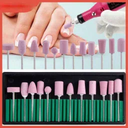 12Pcs Drill Bits File Nail Art Polishing Grinding Carving Buffing Sanding Buffer-image-47