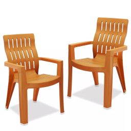 Maharaja Fortuner Plastic Chair Amber Gold (Set of 2)-15