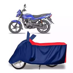 Auto Pearl Two Wheeler Cover with Bag for Bajaj Platina 125, Red & Blue-image-52