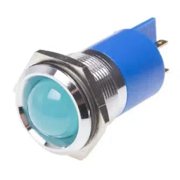 RS PRO Blue Panel Mount Indicator , Mounting Hole Size 22 mm, Termination Type Solder Tab, Model No 211639-23