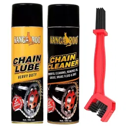 Kangaroo 500 ml Each Chain Lubricant & Chain Cleaner Spray with Cleaning Brush-picture-37