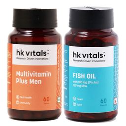 HealthKart HK Vitals Multivitamin Plus Men & Fish Oil 60 Caps Combo-9