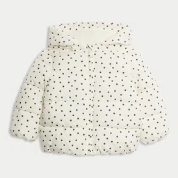 Marks & Spencer Girls Hooded Polka Dots Printed Lightweight Puffer Jacket-picture-3