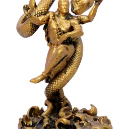 Aura Gold Toned & Black Lord Shiva Religious Idol Showpiece-image-25