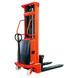 TIRUPATI Semi Electric Stacker 1000 Kg 1150x170x60 mm 1.6 kW Pump Motor & 12 V/120 Ah Battery, MXSES10-61