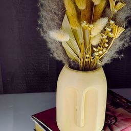 TheYUGO Beige Textured Ceramic Flower Vases-picture-25