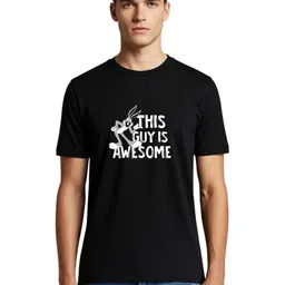 PULP This Guy is Awsome Typography Printed Pure Cotton T-shirt-image-72