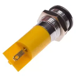 RS PRO Yellow Panel Mount Indicator 110V AC, Mounting Hole Size 14 mm, Termination Type Solder Tab, IP Rating IP67, Model No 204489 image 2