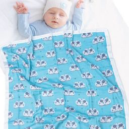 Polka Tots Kids Blue & White Printed Mild Winter 233 GSM Single Bed Blanket-image-39