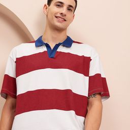 Mast & Harbour Men Striped Relaxed Fit T-shirt-picture-24