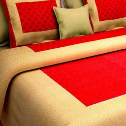 Aura Yellow And Red Printed Pure Cotton 144 TC Queen Bedsheet Set 2.10 m X 2.30 m-image-56