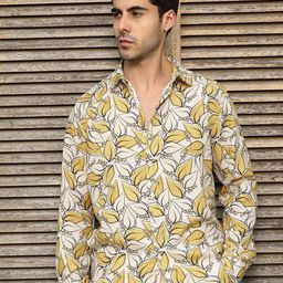 Campus Sutra Men Comfort Fit Floral Printed Spread Collar Casual Shirt-picture-46