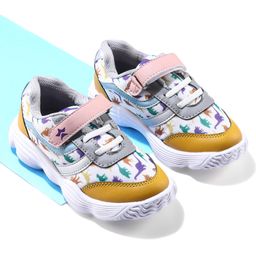 Cute Walk by Babyhug Sports Shoes With Velcro Closure Dino Print - Yellow-image-90