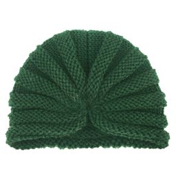 Syga Winter Woollen Hat Bowknot Turban Dark Green - Diameter 34 cm-image-81