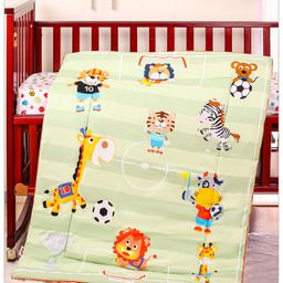 Babyhug Cotton Quilt Soccer Print - Green-image-0
