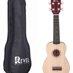 REVEL RVL UK21-NT Soprano Ukulele with Bag - Brown-17
