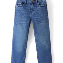 Pine Kids Cotton Elastane Full Length Washed Denim Jeans - Mid Blue-picture-10