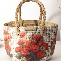 HABEREINDIA Round Fruit Hamper Basket, Seagrass Storage Basket-picture-15