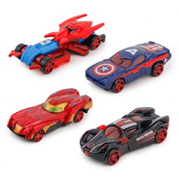 Toysire 4 PC Diecast Metal Superhero Toy Vehicles Alloy Cars Set Push N Go Vehicles(Multicolor)-4