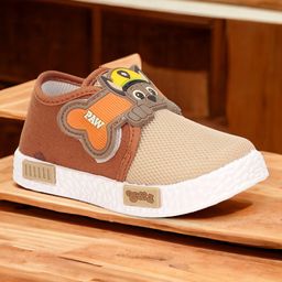 Lil Lollipop Dog Applique Detailed Velcro Closure Shoes - Brown-image-50