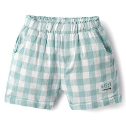 Ollypop Cotton Woven Knee Length Checked Shorts - Light Blue-image-100
