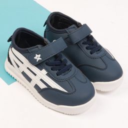 Cute Walk by Babyhug Velcro Closure Sneakers with Stripes - Navy Blue-picture-34