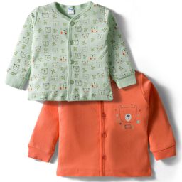 Tango Interlock Knit Full Sleeves Jhablas with Animal Print Pack of 2 - Light Green & Orange-picture-48