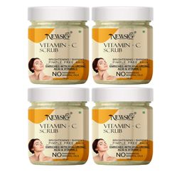 Newsio Set Of 4 Vitamin C Scrub For Brightening Skin With Hyaluronic Acid- 100 g Each-14