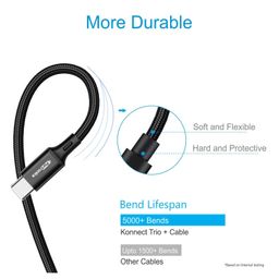 Portronics Konnect 3 in 1 Multifunctional Fast Charging Cable - Black image 3