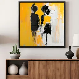 999Store Yellow & White Canvas Silhouettes Wall Art-image-43