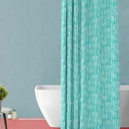 ArtzFolio Blue & White Printed Waterproof Shower Curtain-picture-11