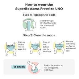 Superbottoms Cloth Diapers For Babies Trial Pack With 1 Freesize UNO New Version Reusable - Multicolour image 5