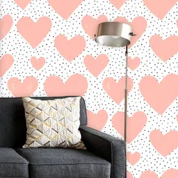 ArtzFolio Printed UV-Resistant Anti-Bacterial Abstract Hearts Dots Peel & Stick Wallpaper-17