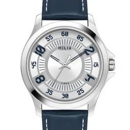 Helix Men Brass Embellished Dial & Leather Straps Analogue Watch-12