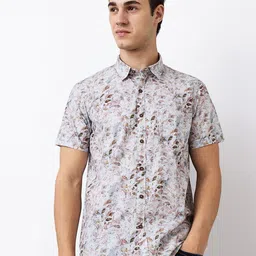 SPYKAR Men Spread Collar Floral Printed Cotton Casual Shirt-image-64