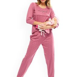 Lotik Women Maternity & Feeding Top & Pyjama Heart Print Night suit-image-11