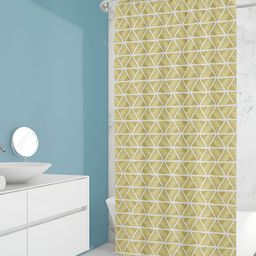 ArtzFolio White & Yellow Printed Water Proof Shower Curtain-image-94