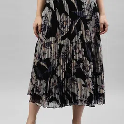 STARWORD Printed A-Line Midi Pleated Skirt-image-38