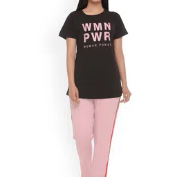 WOOL 4U Women Typography Printed Night suit-image-52