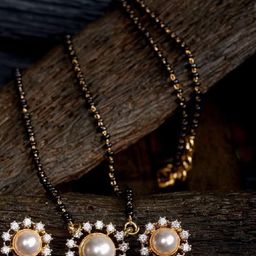 TIYARA Gold-Plated Artificial Beads Mangalsutra-image-24